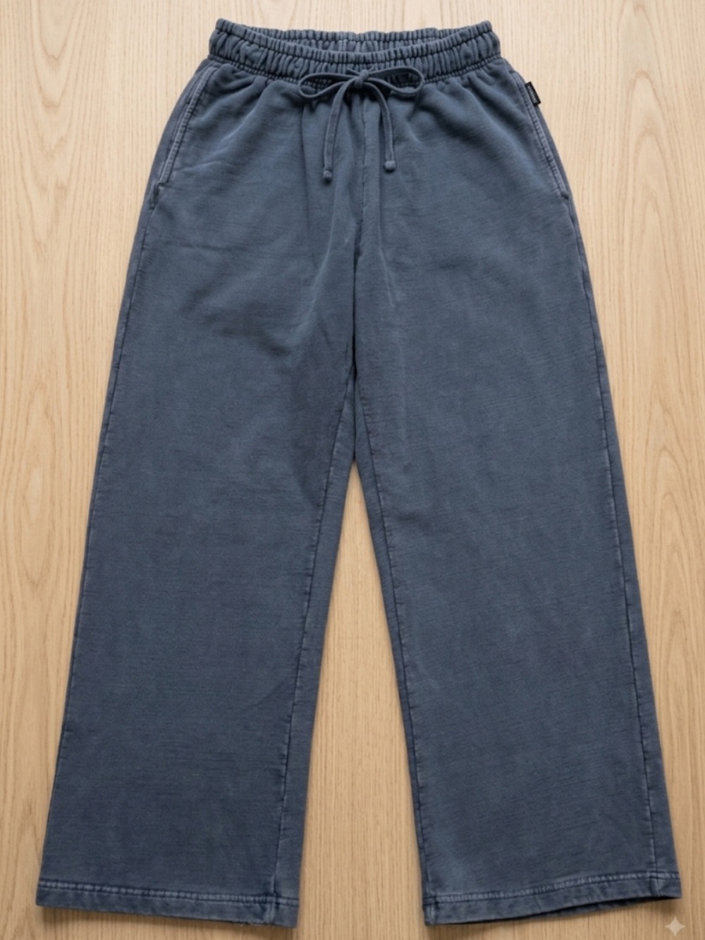 hours Blue Baggy Wide Leg Sweatpants Drawstring Joggers Size L